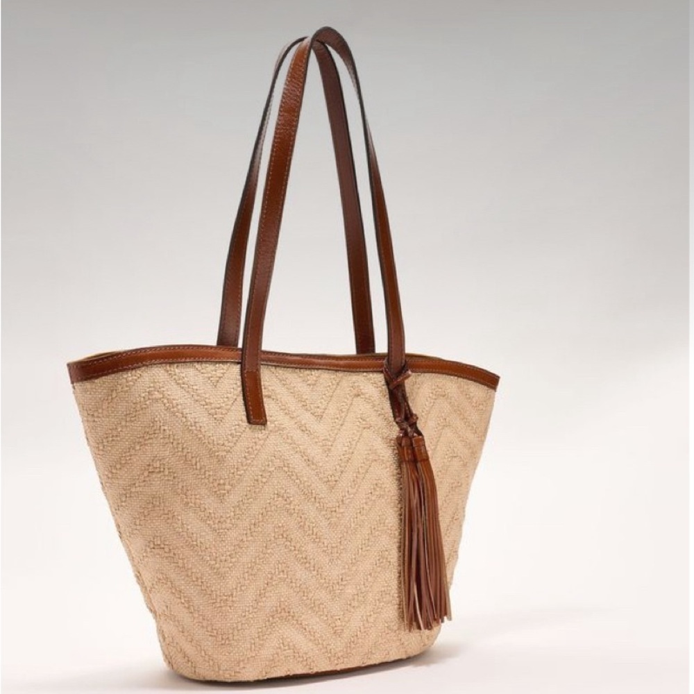 Patricia Nash Woven Tote Zig-Zag Eco-Friendly Boho Chic Bag